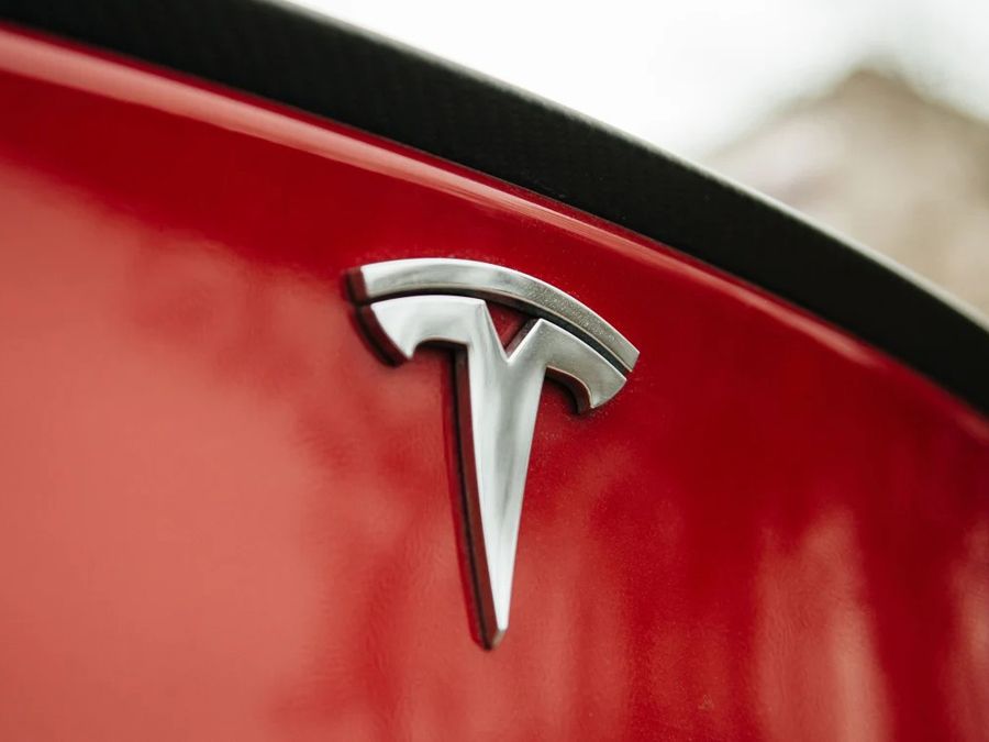 Tesla Brand Logo on a car