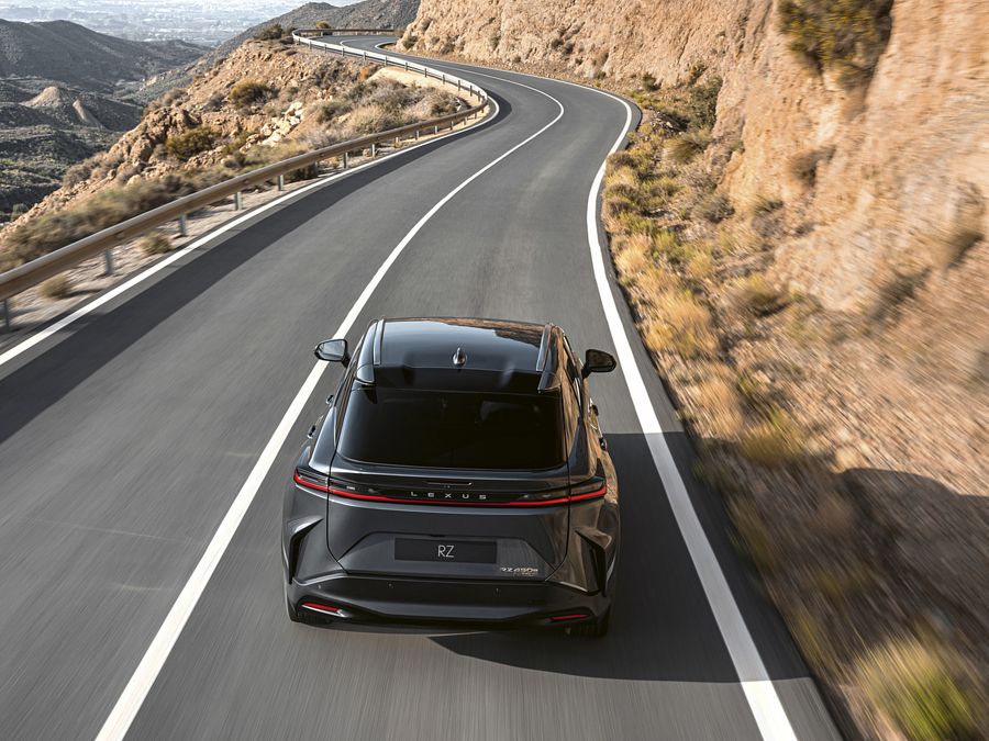 Lexus RZ on road