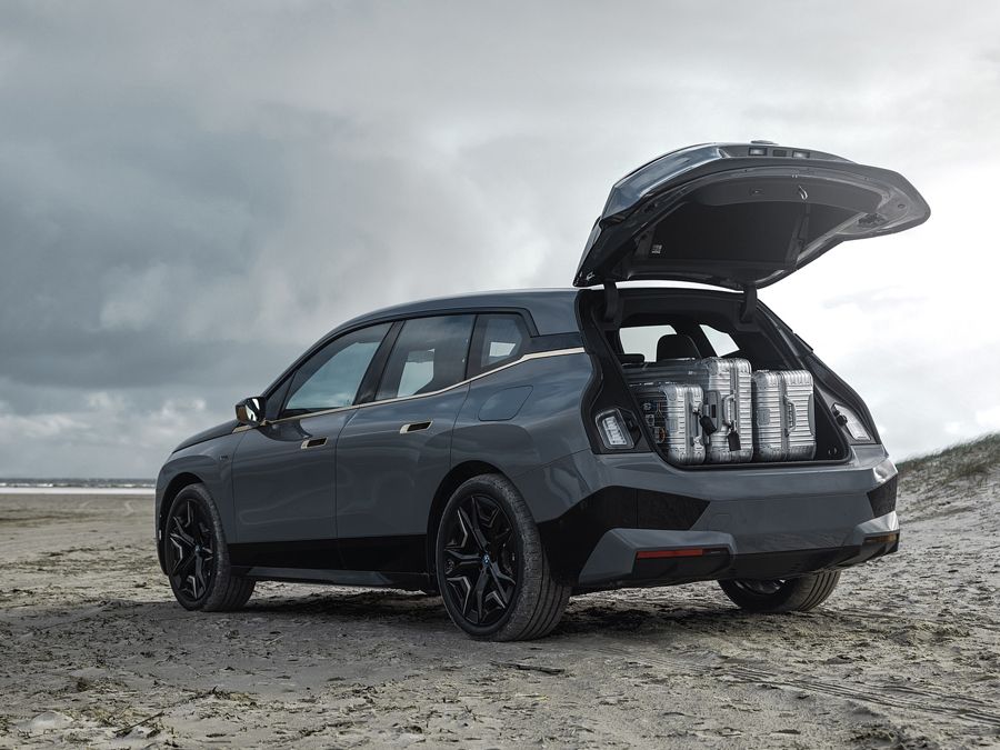 BMW iX with open boot